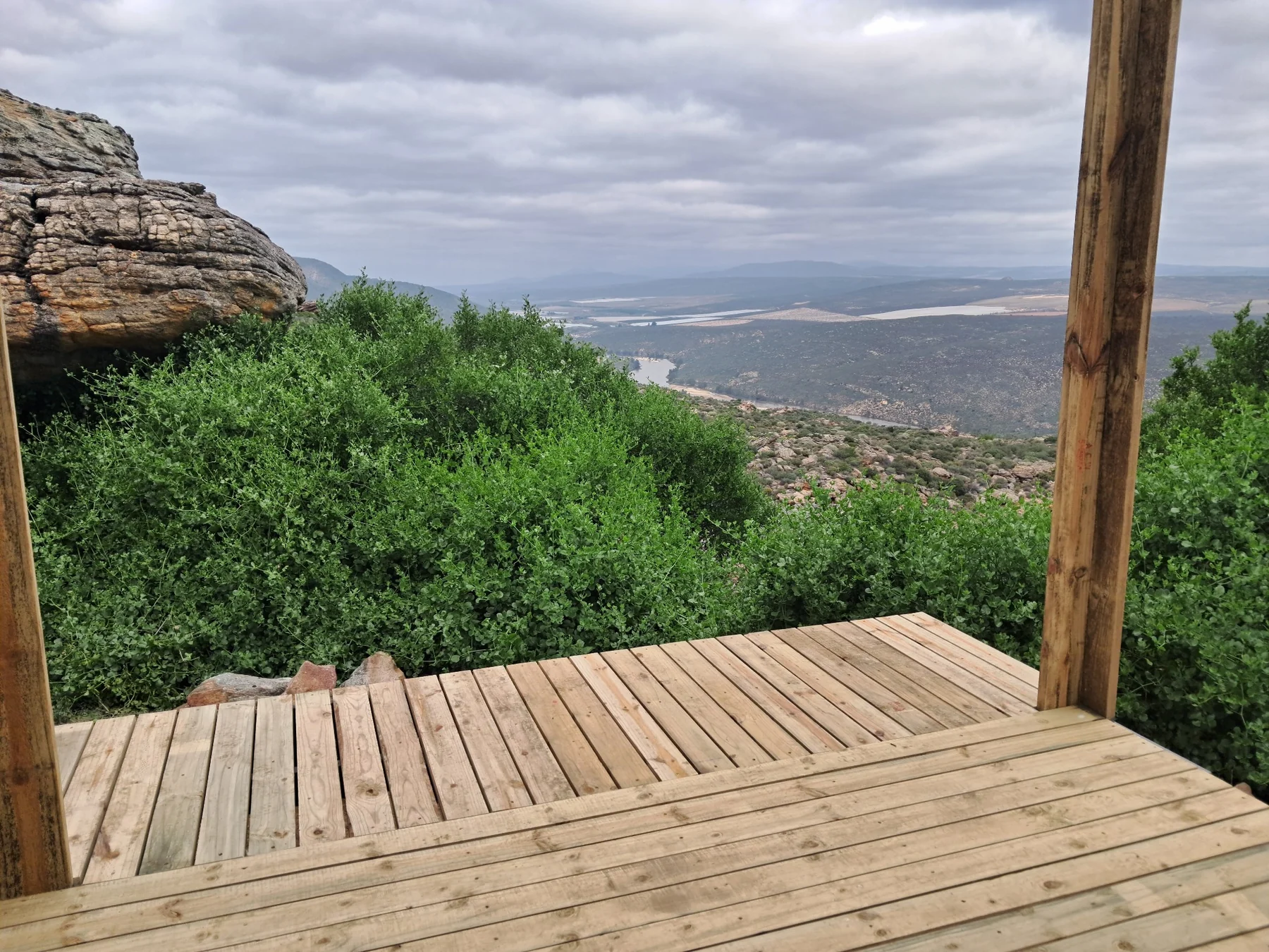 View from the Nardouw cabin deck across the Cederberg